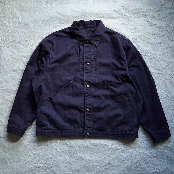 Swoop Jacket - Navy Herringbone